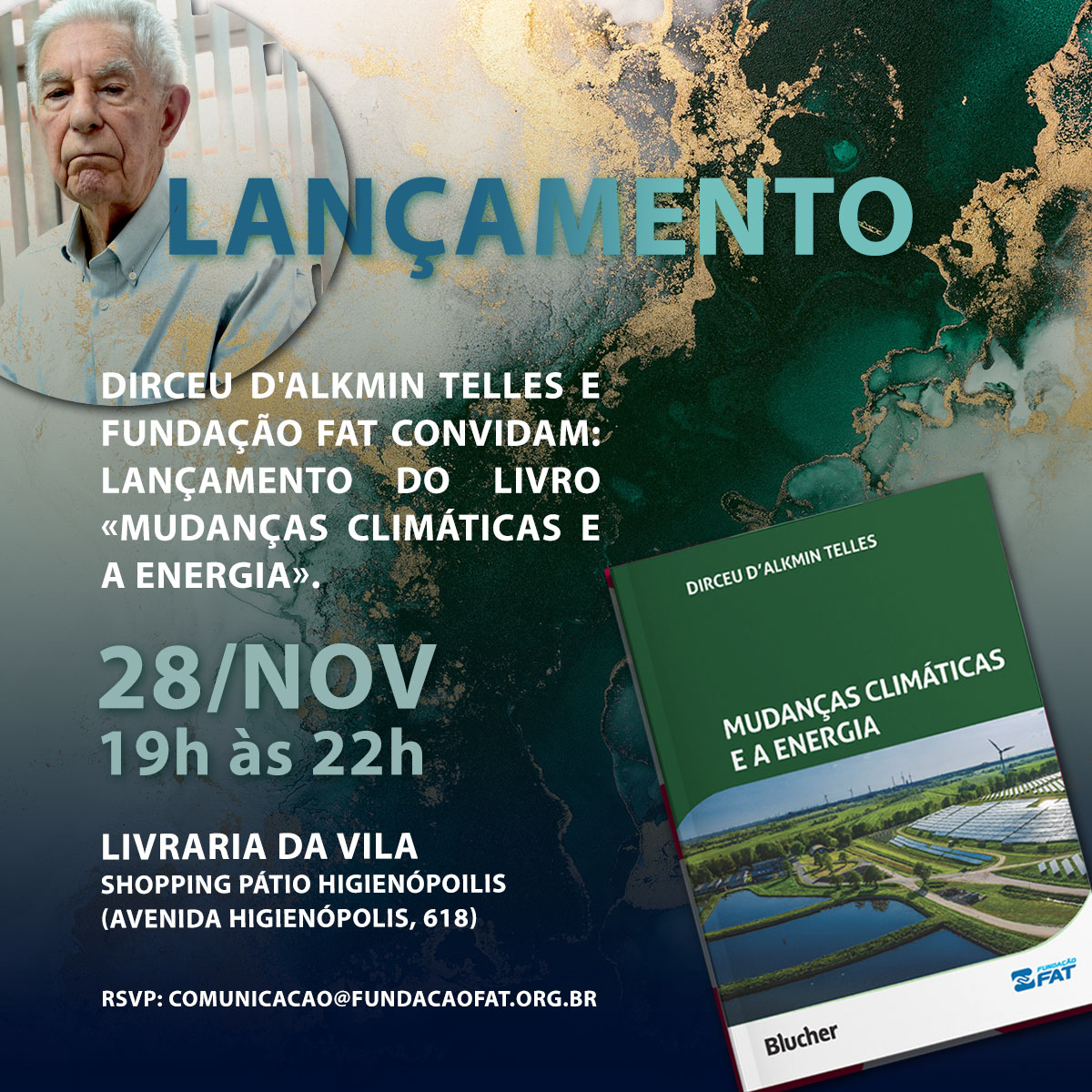 Lançamento do livro “Mudanças climáticas e a energia”, de Dirceu D’Alkmin Telles
